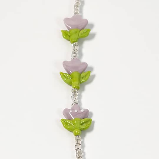 Jesse James Beads 20mm Purple Tulip Glass Beads